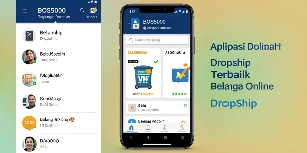 Tampilan antarmuka utama aplikasi BOS5000 untuk Dropship yang intuitif dan efisien.