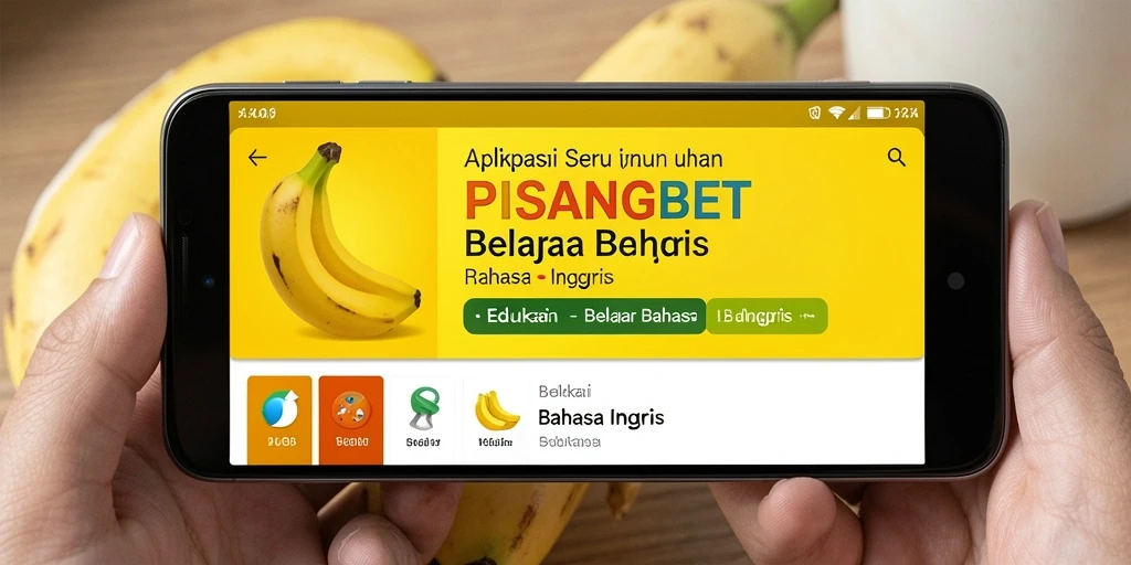 Antarmuka PISANGBET yang interaktif untuk belajar bahasa Inggris.