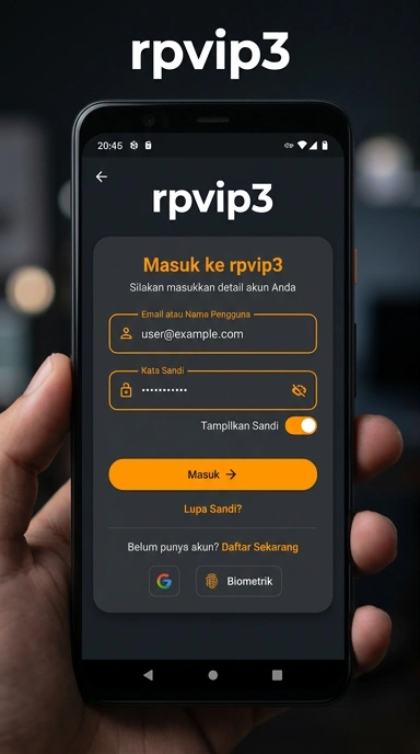 Tampilan halaman login rpvip3