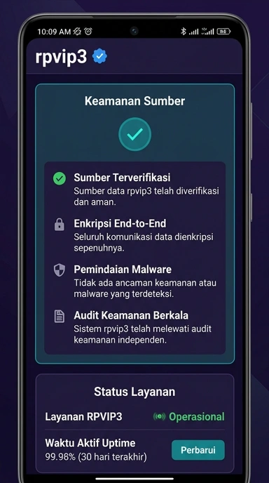 Tampilan kanal resmi rpvip3